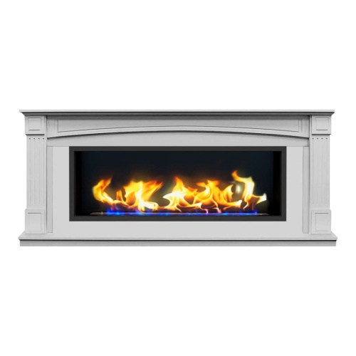 Биокамин в линейном портале "Русский огонь" Честер с декоративным стеклом (стемалитом)