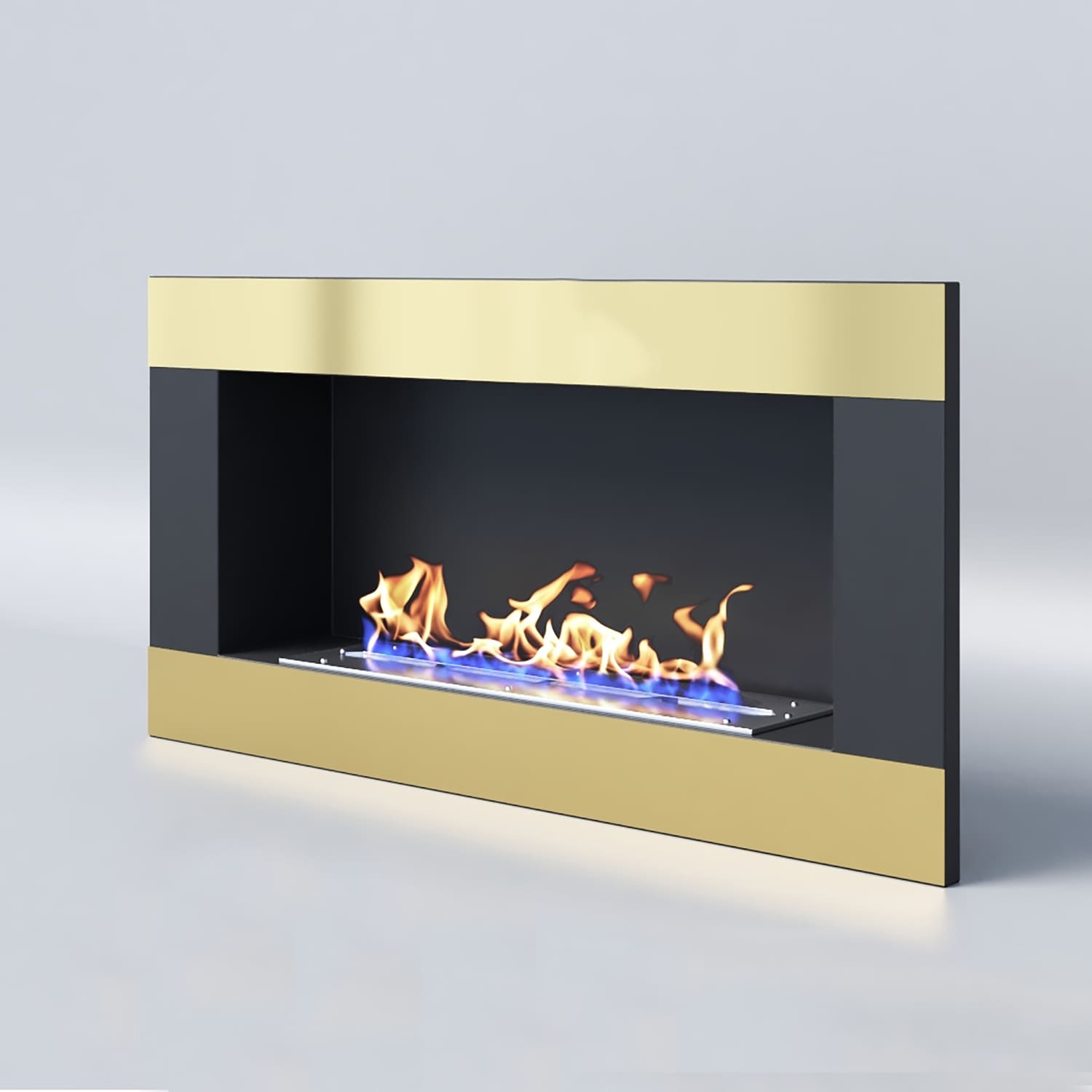 Биокамин "Русский огонь" Голд 900V встраиваемый с декоративным стеклом (стемалитом) по цене 40 650 руб.