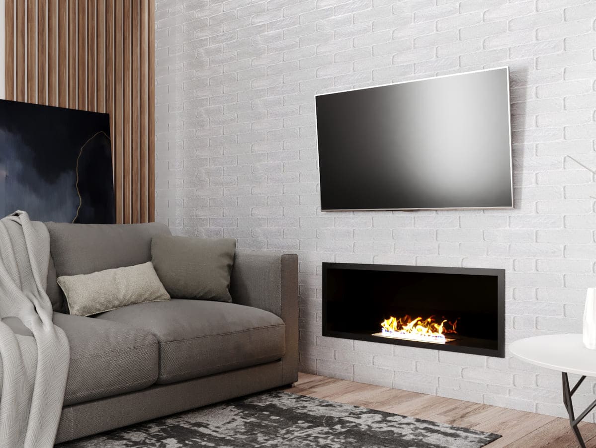 Биокамин "Русский огонь" Лайт 980V встраиваемый с декоративным стеклом (стемалитом) по цене 26 750 руб.