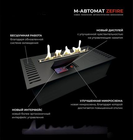 Автоматический биокамин ZeFire M 1600 шлифованный с ДУ Автоматический биокамин ZeFire M 1600 шлифованный с ДУ по цене 555 000 руб.