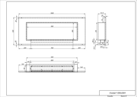Биокамин "Русский огонь" Лофт 1200V встраиваемый по цене 26 800 руб.