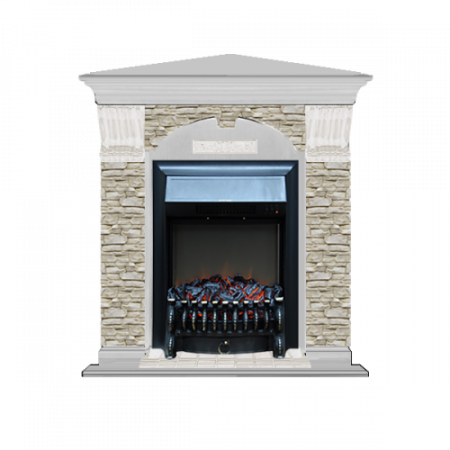 Арочный Грот однотонный угловой (беленый дуб)+Fobos Black